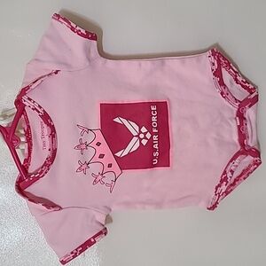 TINY TROOPER Pink U.S. Air Force Baby Snap Bottom Bodysuit - Size 6-9‎ Months